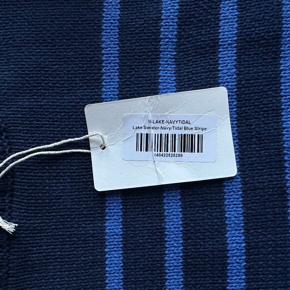 NWT Marea by Liz Joy Lake Sweater - Navy/Tidal Blue Stripe Size Medium - Picture 5 of 8